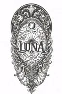 Luna name tattoo design idea