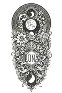 Luna name tattoo design idea