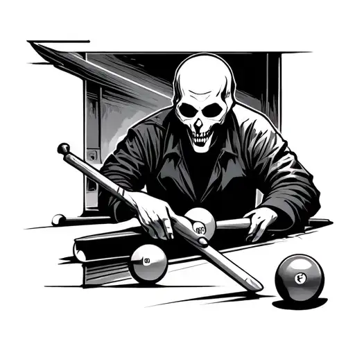 billiards ghostman tattoo design idea
