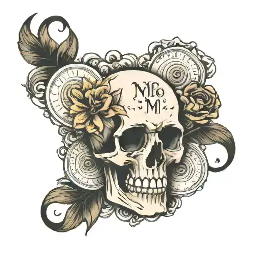 minimalistic memento mori text tattoo design idea