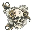 minimalistic memento mori text tattoo design idea