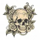 minimalistic memento mori text tattoo design idea