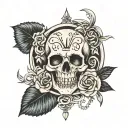 minimalistic memento mori text tattoo design idea
