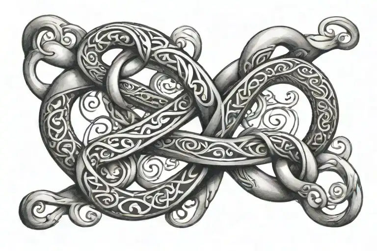 Infinity symbol with “Dane”, “Brock”, “Kade” and “Scott” tattoo design idea