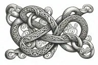 Infinity symbol with “Dane”, “Brock”, “Kade” and “Scott” tattoo design idea