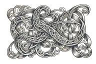 Infinity symbol with “Dane”, “Brock”, “Kade” and “Scott” tattoo design idea