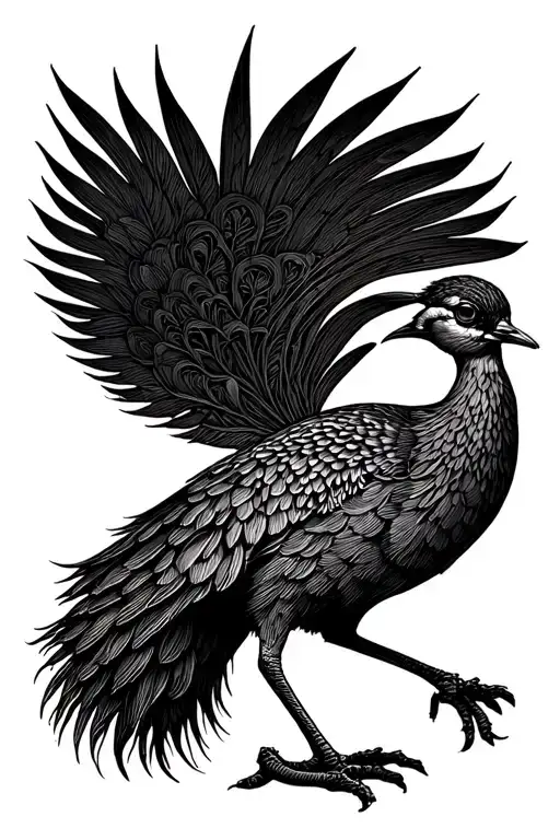 Lyrebird tattoo design idea