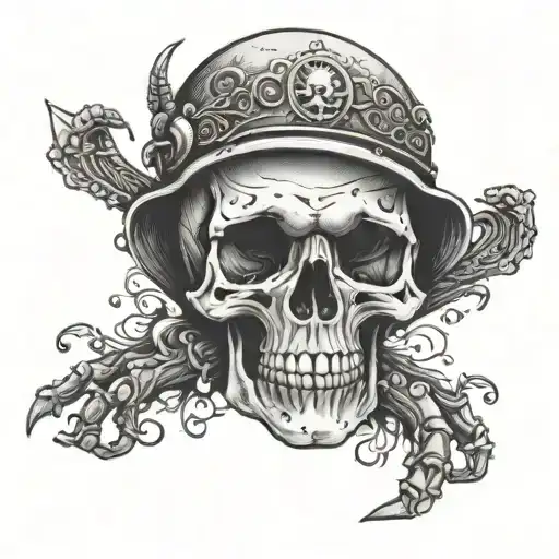 skull with legs arms on hand tattoo tattoo design idea