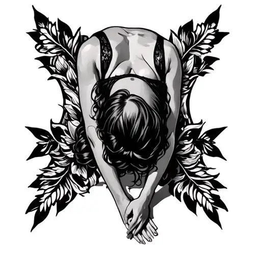 young girl in thong bending over tattoo design idea