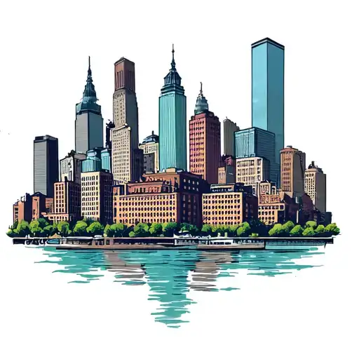 baltimore city skyline tattoo design idea