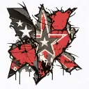 state of Texas with confederate flag on the inside  tattoo design idea