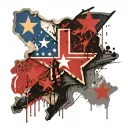 state of Texas with confederate flag on the inside  tattoo design idea
