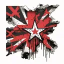 state of Texas with confederate flag on the inside  tattoo design idea