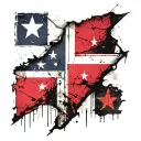 state of Texas with confederate flag on the inside  tattoo design idea