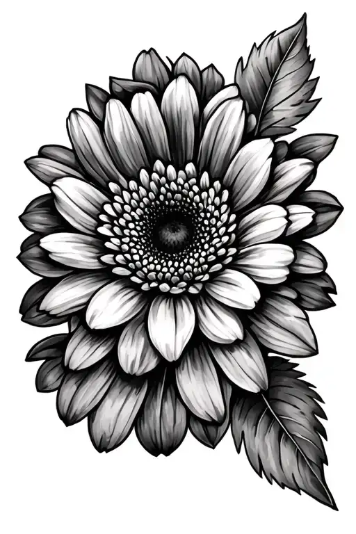 gerbera flower tattoo design idea