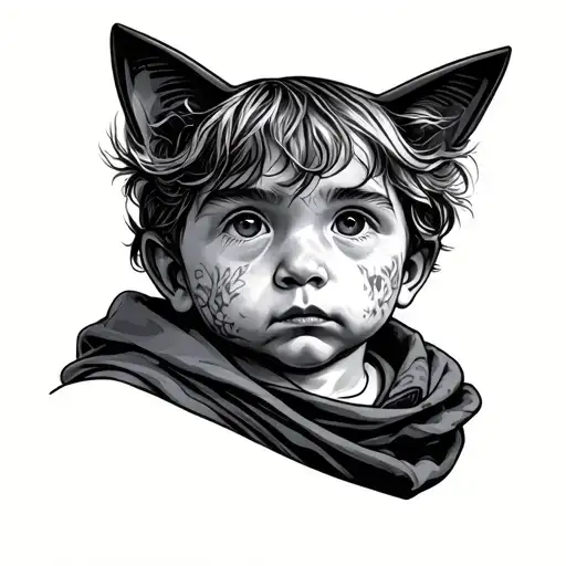 Child Dad tattoo design idea