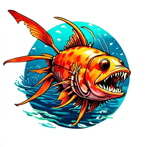 angler fish tattoo design idea