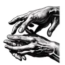 the creation of adam hands and under that 'gods got me' tattoo design idea