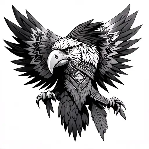 Aztec Eagle Warrior tattoo design idea