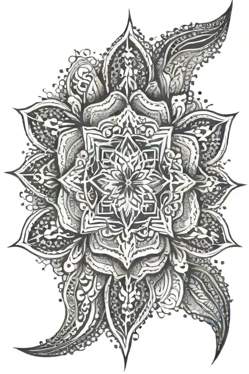 symetrical patterns inspired tattoo design idea