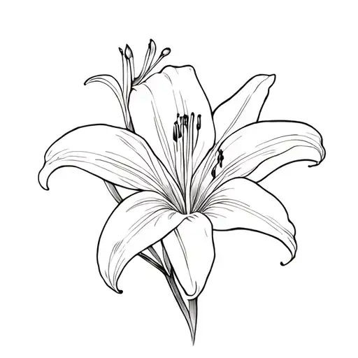 stargazer lily flower tattoo design idea