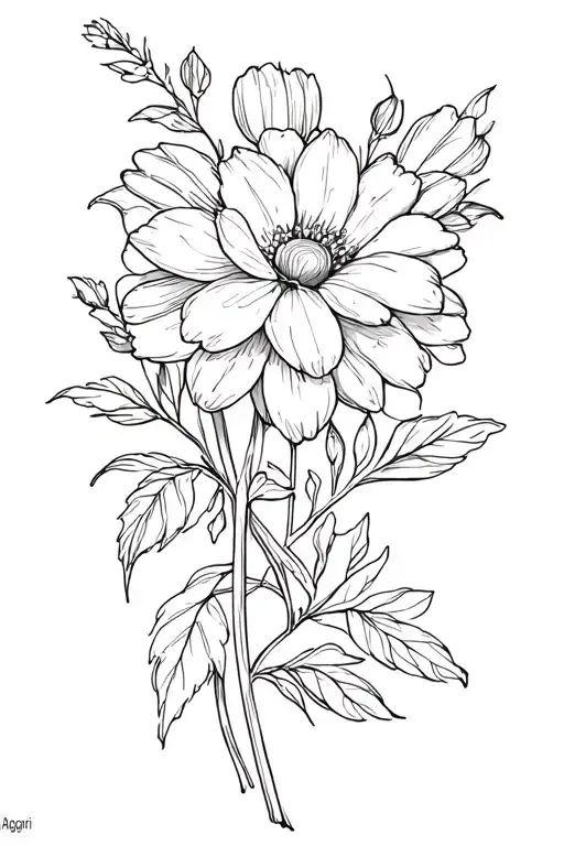 August april december birth flower tattoo design idea