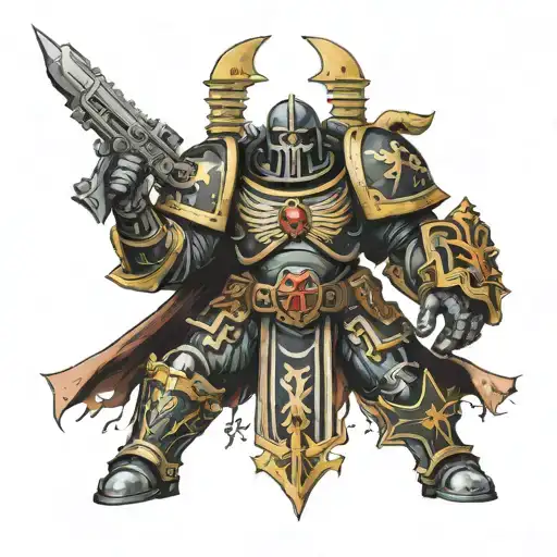Warhammer 40k black templar space marine tattoo design idea