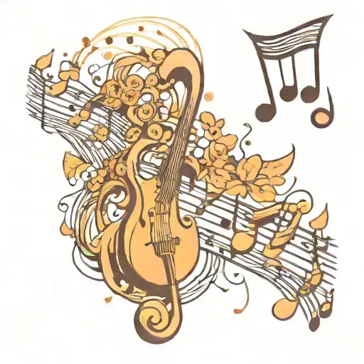 Music notes tattoo design idea