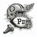 Pittsburgh, a football for my childhood, 90, and some cartoons for my childhood  tattoo design idea