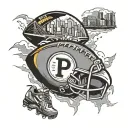 Pittsburgh, a football for my childhood, 90, and some cartoons for my childhood  tattoo design idea