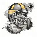 Pittsburgh, a football for my childhood, 90, and some cartoons for my childhood  tattoo design idea