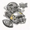 Pittsburgh, a football for my childhood, 90, and some cartoons for my childhood  tattoo design idea