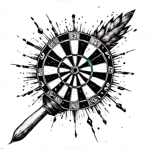 dart hitting tattoo design idea