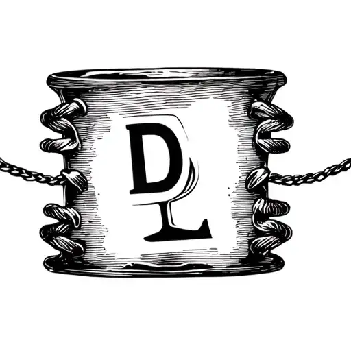 braclet 2 scrabble tiles with letter D and L with a wine glass tattoo design idea