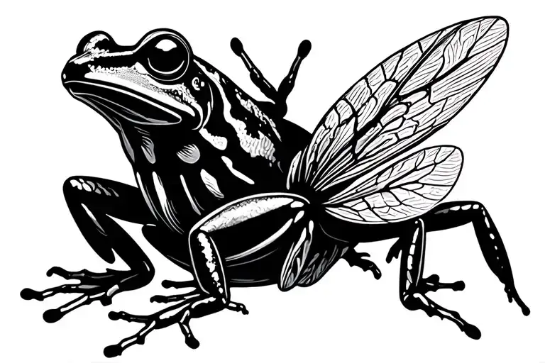 symmetry tattoo: leftcoqui frog anatomy that turns into Puerto Rico:right lightning bug anatomy that turns into New York tattoo design idea
