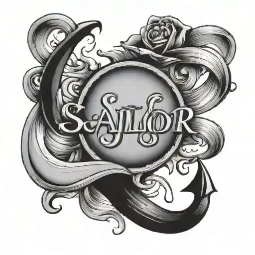 sailor name written tattoo design idea