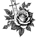 year 2000 with libra zodiac sign incorporated with roses tattoo design idea