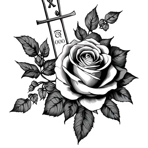 year 2000 with libra zodiac sign incorporated with roses tattoo design idea