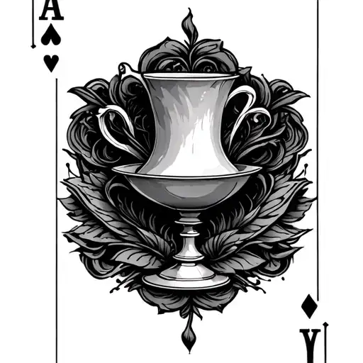 ace of cups tarot card featuring tattoo design idea