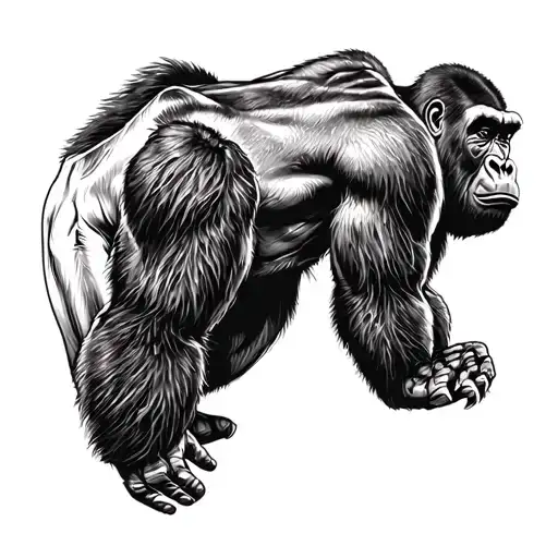 Silverback Gorilla tattoo design idea