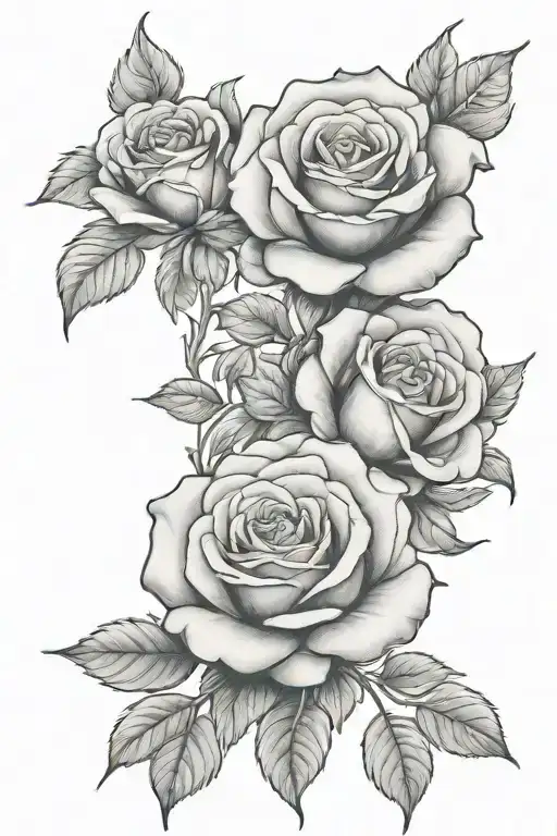 Three roses tattoo design idea