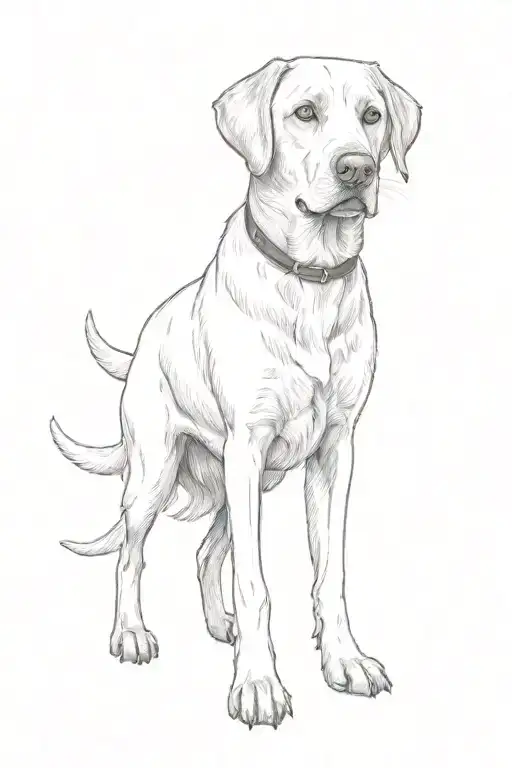 a labrador retriever tattoo design idea