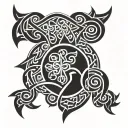 Sri Lankan and Celtic chest, shoulder, and bicep tattoo design idea