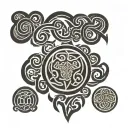 Sri Lankan and Celtic chest, shoulder, and bicep tattoo design idea