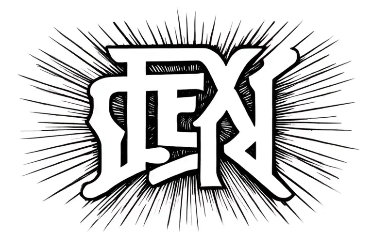 "દિયા" light rays coming tattoo design idea