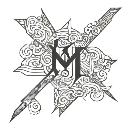 a minimal anagram with letters B, M, I and M all together  tattoo design idea