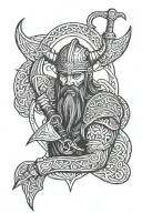 viking sleeve tattoo design idea