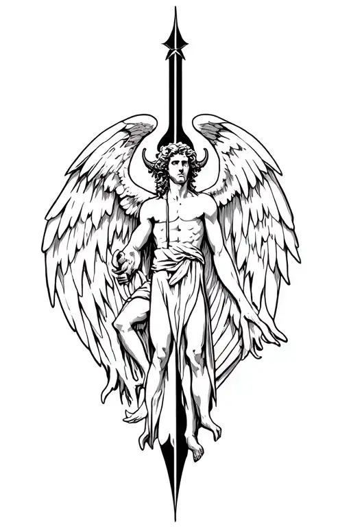 st Michael versus Lucifer tattoo design idea