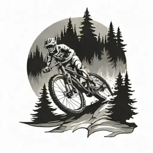 MTB fully forrest tattoo design idea