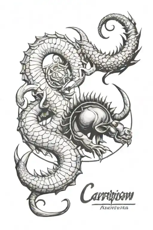 capricorn and scorpio tattoo design idea